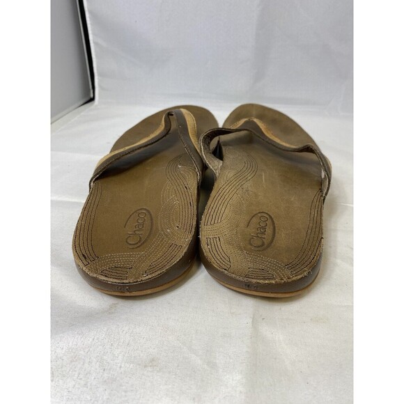 Chaco Flip Flops Sandals Womens 9M Brown Tan Neutral Distressed Thong - Picture 4 of 9